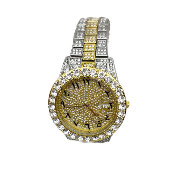 Vessful Men's Bling Rhinestone Analog Wristwatch - Picture 2 of 6